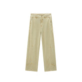 Women's Washed High-Waisted Spliced Jeans